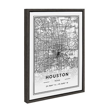 Sylvie Houston Modern Map Framed Canvas by Jake Goossen
