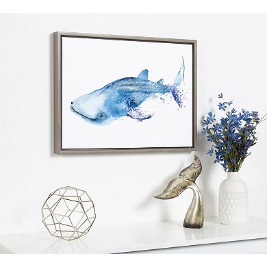 Sylvie Whale Shark Framed Canvas Art by Cathy Zhang