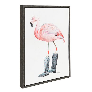 Sylvie Flamingo Framed Canvas Art by Jennifer Redstreake Geary