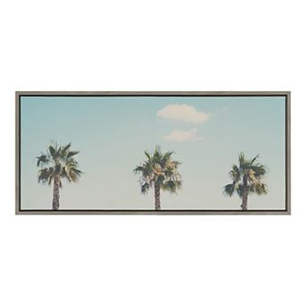 Sylvie A Trio of Palm Trees Framed Canvas by Laura Evans