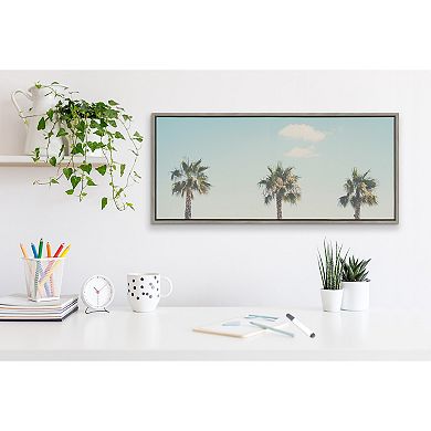 Sylvie A Trio of Palm Trees Framed Canvas by Laura Evans