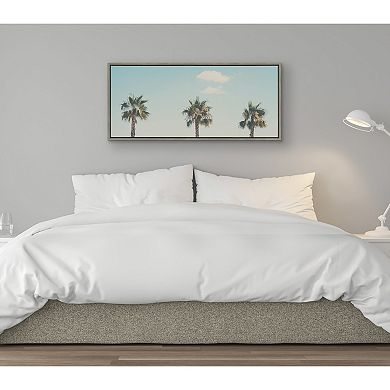 Sylvie A Trio of Palm Trees Framed Canvas by Laura Evans