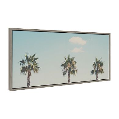Sylvie A Trio of Palm Trees Framed Canvas by Laura Evans