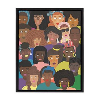 Sylvie Black People United Framed Canvas by Queenbe Monyei