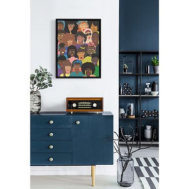 Sylvie Black People United Framed Canvas by Queenbe Monyei