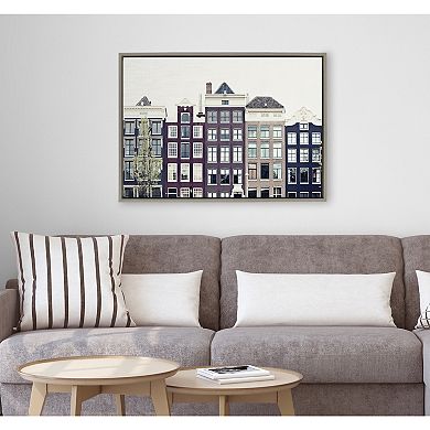 Sylvie Townhouses Framed Canvas by Caroline Mint
