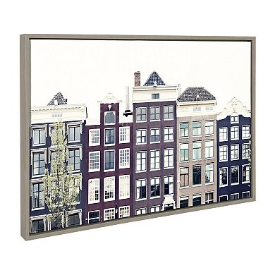 Sylvie Townhouses Framed Canvas by Caroline Mint