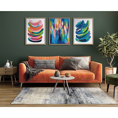 Sylvie EV Bright Brush Strokes 033 Framed Canvas by Ettavee