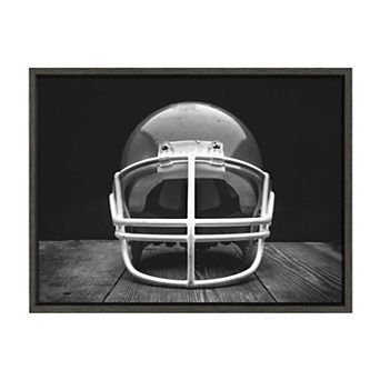 Sylvie Vintage Football Helmet Framed Canvas By Shawn St. Peter