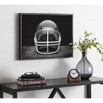 Sylvie Vintage Football Helmet Framed Canvas By Shawn St. Peter