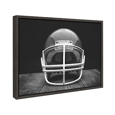 Sylvie Vintage Football Helmet Framed Canvas By Shawn St. Peter
