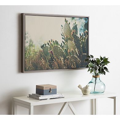 Sylvie A Desert Prickly Pear Cactus Framed Canvas by Laura Evans