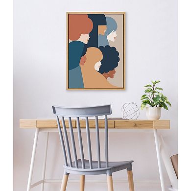 Sylvie We Persist Earthy Framed Canvas by Dominique Vari