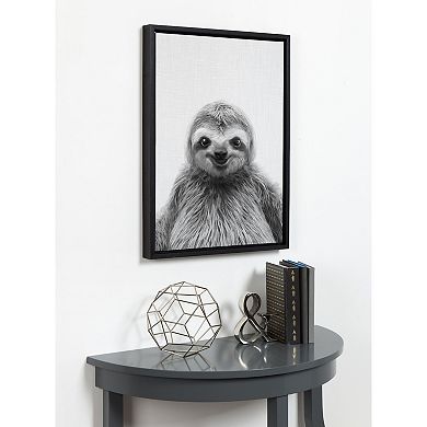 Sylvie Sloth Framed Canvas by Simon Te of Tai Prints