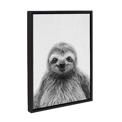 Sylvie Sloth Framed Canvas by Simon Te of Tai Prints