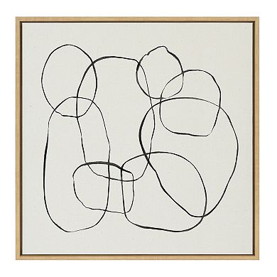 Sylvie Dancing Circles Framed Canvas by Teju Reval of SnazzyHues