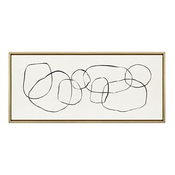 Sylvie Dancing Circles Framed Canvas by Teju Reval of SnazzyHues