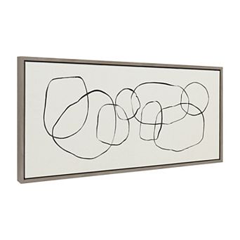 Sylvie Dancing Circles Framed Canvas by Teju Reval of SnazzyHues