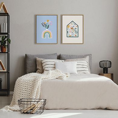 Sylvie Flower House Framed Canvas by Duchess Plum