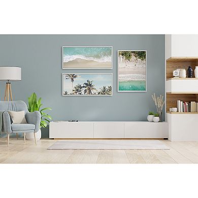 Sylvie Ocean Beach Fantasy Framed Canvas by The Creative Bunch Studio