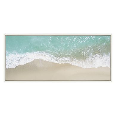 Sylvie Ocean Beach Fantasy Framed Canvas by The Creative Bunch Studio
