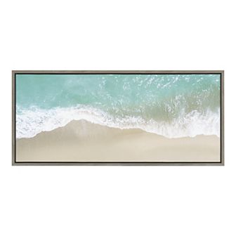 Sylvie Ocean Beach Fantasy Framed Canvas by The Creative Bunch Studio