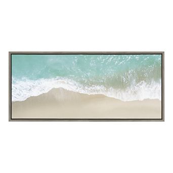 Sylvie Ocean Beach Fantasy Framed Canvas by The Creative Bunch Studio