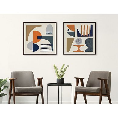 Sylvie Abstract Mid Century Framed Canvas by Rachel Lee of My Dream Wall