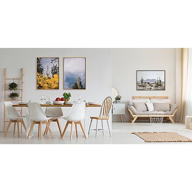 Sylvie Tall Saguaro Cacti Desert Mountain Framed Canvas by The Creative Bunch Studio