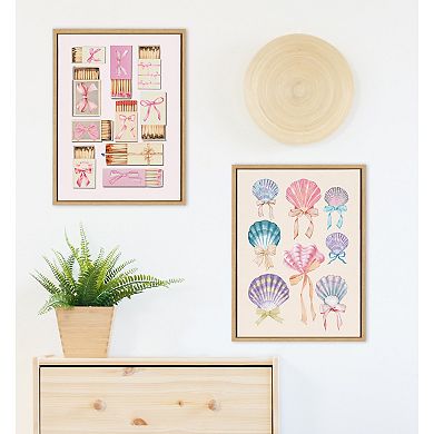 Sylvie Seashell Bows Framed Canvas by Honey Island Studio