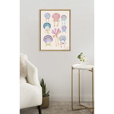 Sylvie Seashell Bows Framed Canvas by Honey Island Studio