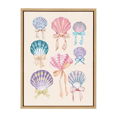 Sylvie Seashell Bows Framed Canvas by Honey Island Studio