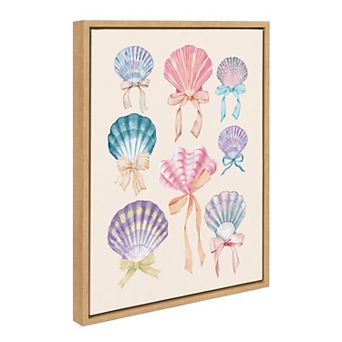 Sylvie Seashell Bows Framed Canvas by Honey Island Studio