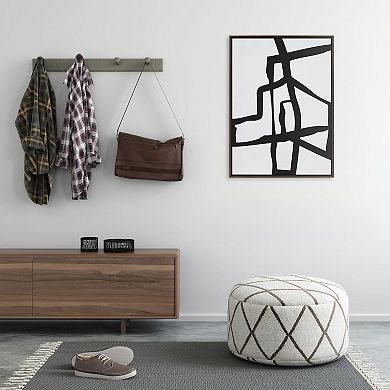 Sylvie Bold Sophisticated Abstract Black Stroke Framed Canvas by The Creative Bunch Studio