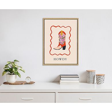 Sylvie Howdy Framed Canvas by Duchess Plum