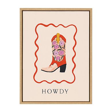 Sylvie Howdy Framed Canvas by Duchess Plum