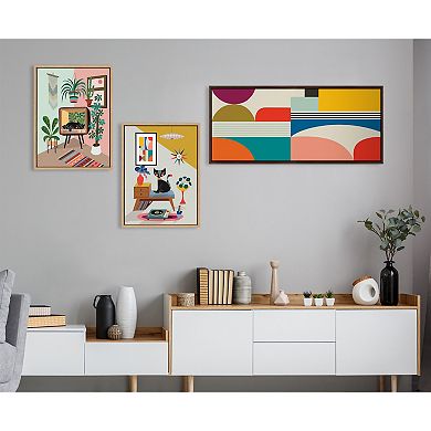Sylvie Mid Century Modern Pattern Framed Canvas by Rachel Lee of My Dream Wall