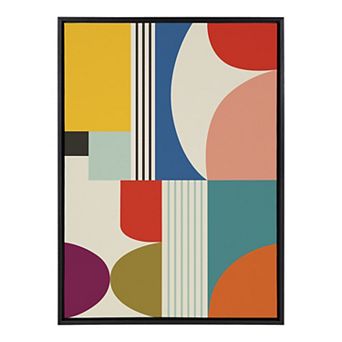 Sylvie Mid Century Modern Pattern Framed Canvas by Rachel Lee of My Dream Wall