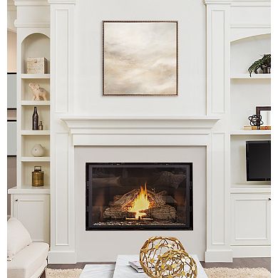 Sylvie Tonal Abstract Framed Canvas by The Creative Bunch Studio