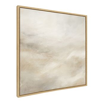 Sylvie Tonal Abstract Framed Canvas by The Creative Bunch Studio