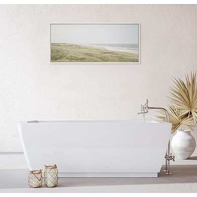 Sylvie Peaceful and Serene Coastal Landscape Framed Canvas by The Creative Bunch Studio
