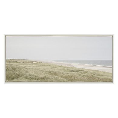 Sylvie Peaceful and Serene Coastal Landscape Framed Canvas by The Creative Bunch Studio