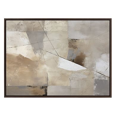Sylvie Contemporary Neutral Textured Abstract Framed Canvas by The Creative Bunch Studio