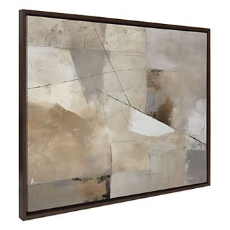 Sylvie Contemporary Neutral Textured Abstract Framed Canvas by The Creative Bunch Studio