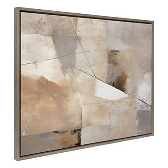 Sylvie Contemporary Neutral Textured Abstract Framed Canvas by The Creative Bunch Studio