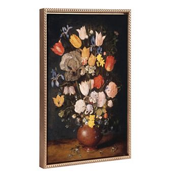 Sylvie Bouquet of Flowers in an Earthenware Vase Framed Canvas by The Art Institute of Chicago