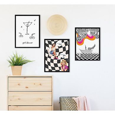 Sylvie Disco Bathtub Framed Canvas by Honey Island Studio