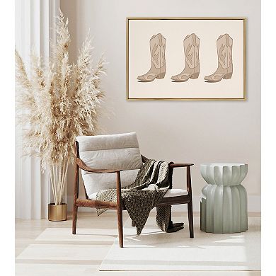 Sylvie Cowboy Boots Landscape Framed Canvas by Honey Island Studio