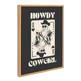 Sylvie Howdy Cowgirl Queen Framed Canvas by Honey Island Studio