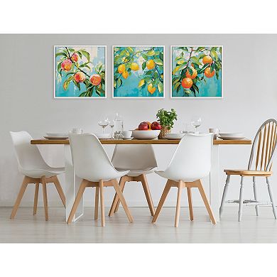 Sylvie Beaded Lemon Tree Framed Canvas by The Creative Bunch Studio